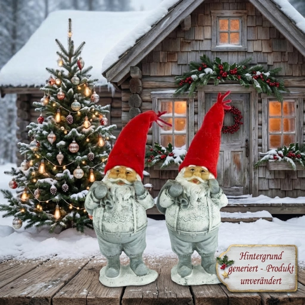 2er Set Bezaubernder Nikolaus ca. 20 cm - Weihnachtsdekoration